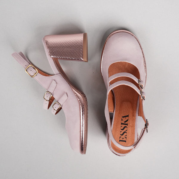 Esska Mariella Dusty Pink Mid Heel Shoe