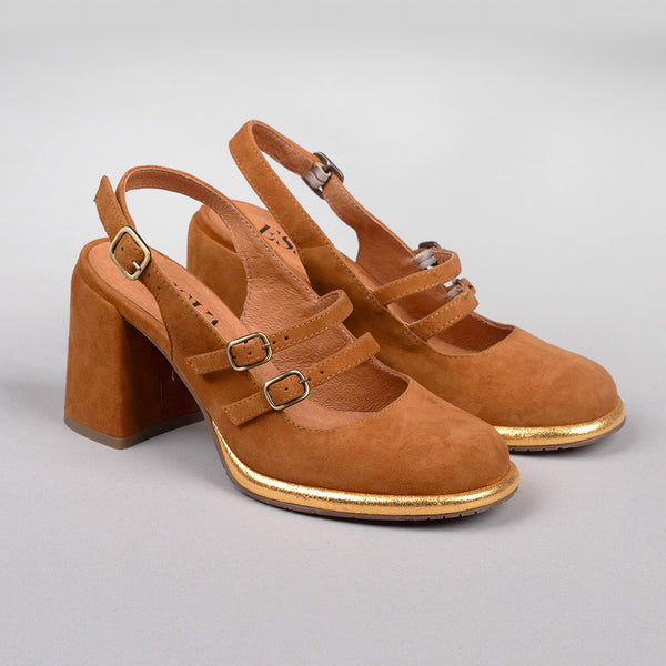 Esska Mariella Tan Mid Heel Shoe