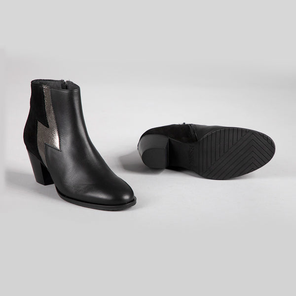 Esska Mash Black Mid Heel Boot