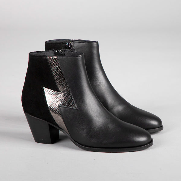 esska Mash Black Mid Heel Boot