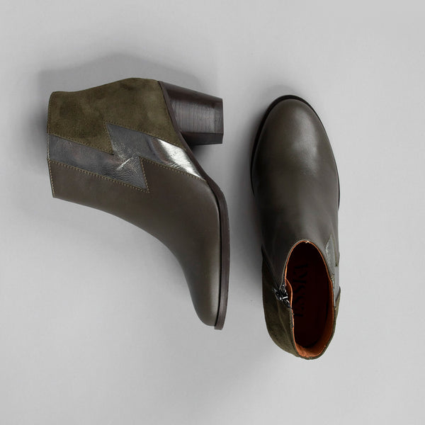 Esska Mash Khaki Mid Heel Boot