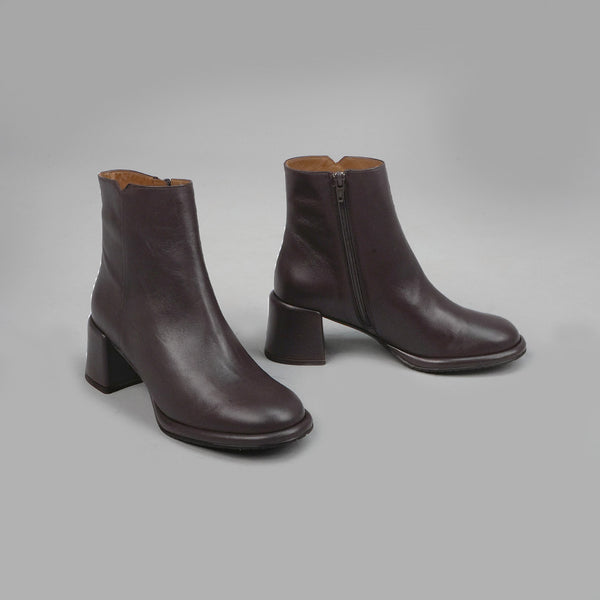 Esska Mona Dark Brown Low Heel Ankle Boot