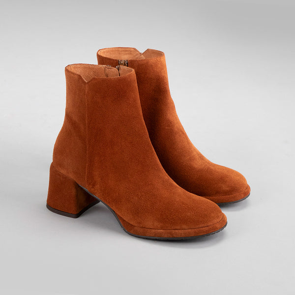Esska Mona Tan Suede Low Heel Ankle Boot
