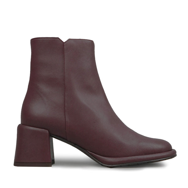 Esska Mona Vegan Burgundy Low Heel Ankle Boot