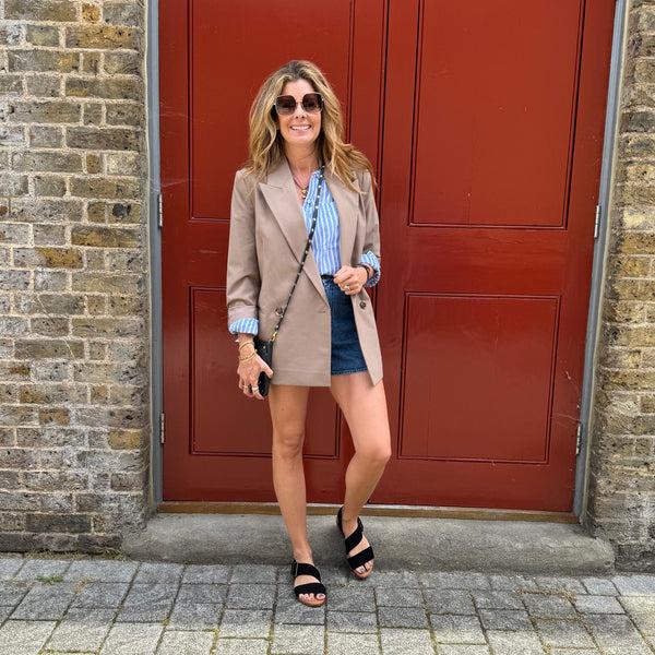 Esska Nicole Black Suede Flat Sandal