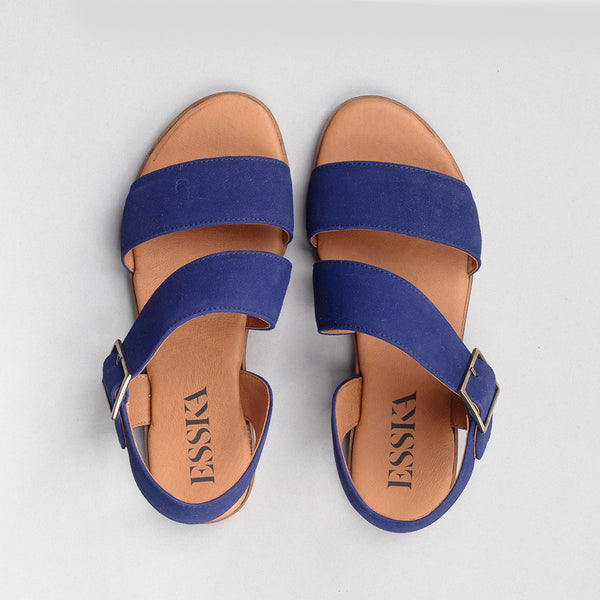 Esska Nicole Ink Blue Flat Sandal