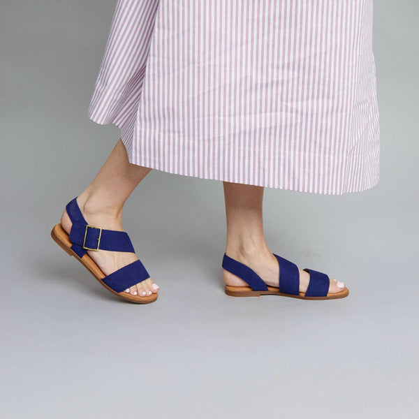 Esska Nicole Ink Blue Flat Sandal