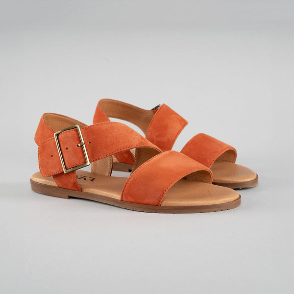 esska Nicole Rust Flat Sandal