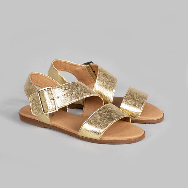 Esska Nicole Vegan Gold Flat Sandal