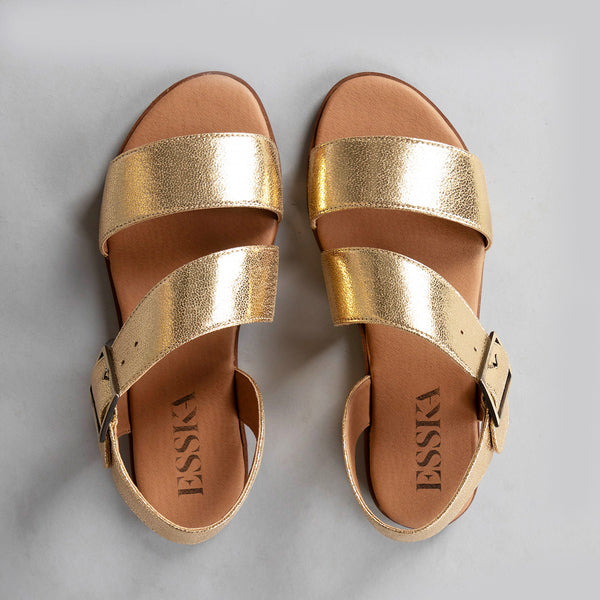 Esska Nicole Vegan Gold Flat Sandal