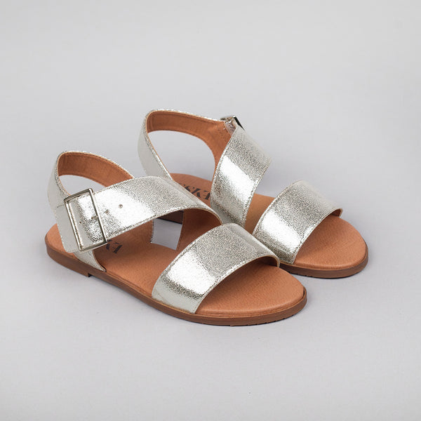Esska Nicole Vegan Silver Flat Sandal