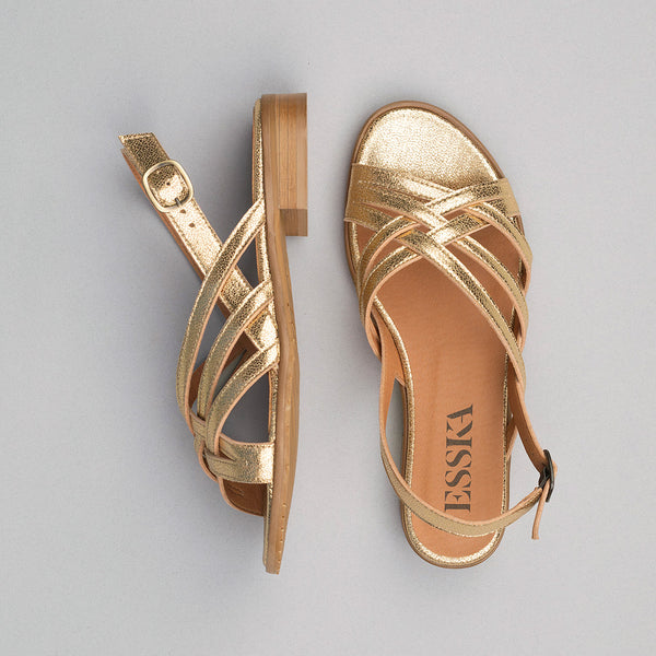 Esska Niki Vegan Gold Flat Sandal