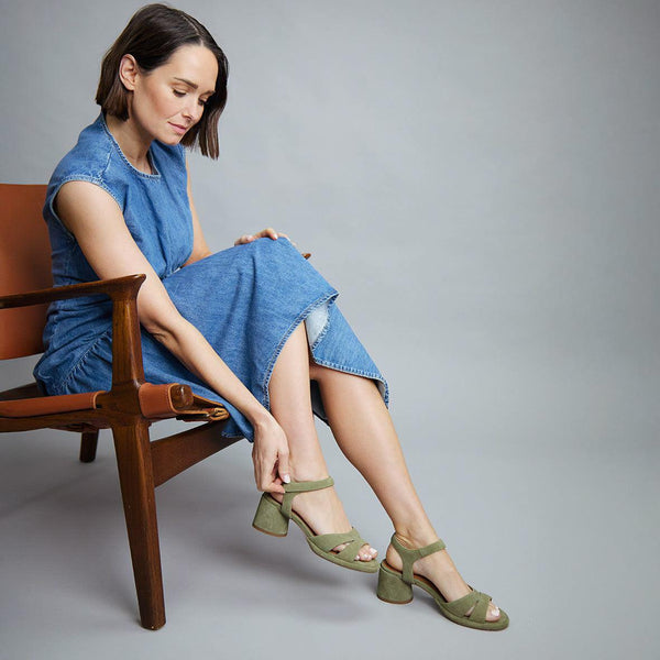 Esska Olivia Green Low Heel Sandal