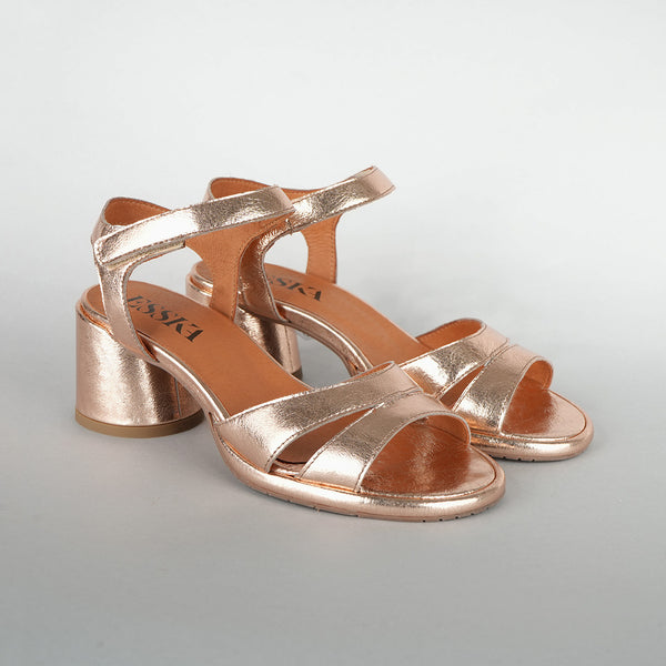 Esska Olivia Taupe Metallic Low Heel Sandal