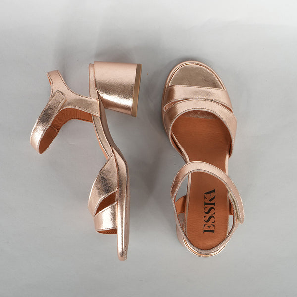 Esska Olivia Taupe Metallic Low Heel Sandal