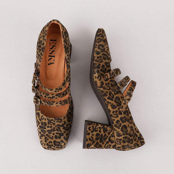 Esska Paris Leopard Mid Heel Shoe