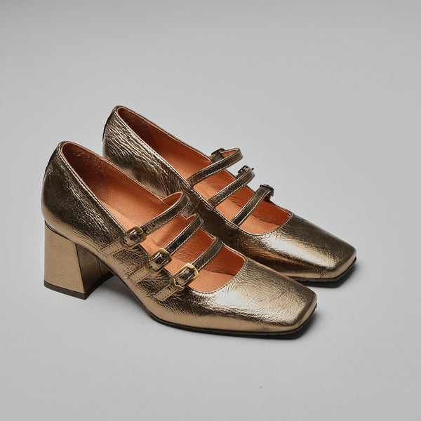 Esska Paris Metallic Smoke Mid Heel Shoe