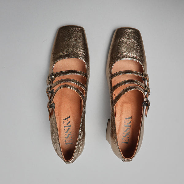 Esska Paris Metallic Smoke Mid Heel Shoe