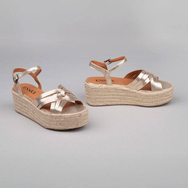 Esska Rachel Vegan Platinum Platform Sandal