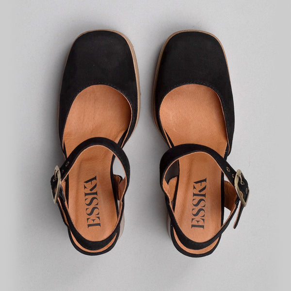 Esska Selena Black Mid Heel Shoe