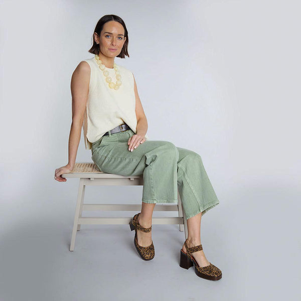 Esska Selena WIDE Leopard Mid Heel Shoe