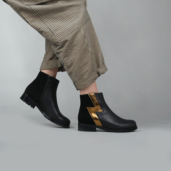 esska Tatiana Black Flat Ankle Boots