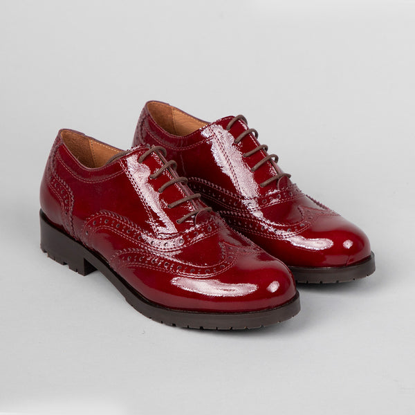 Esska Tess Wine Patent Flat Shoe