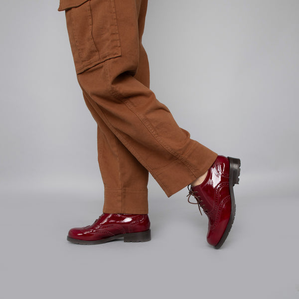 Esska Tess Wine Patent Flat Shoe