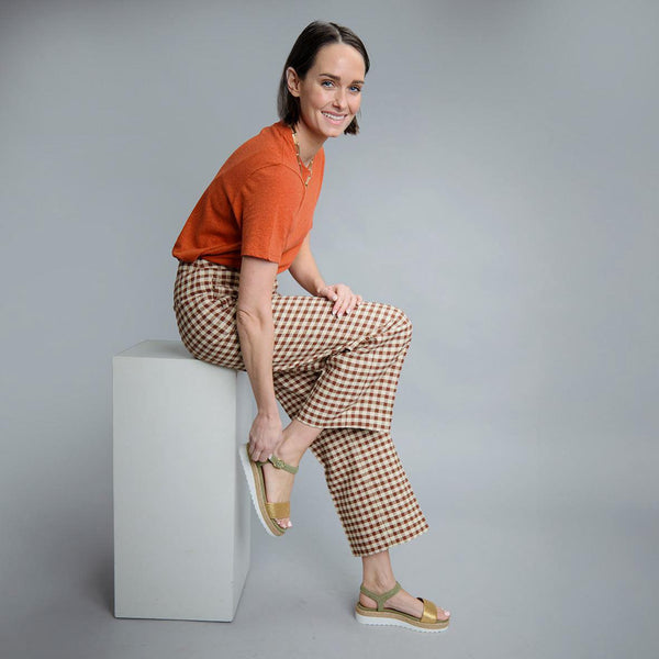 Esska Uma Gold & Green Flat Sandal