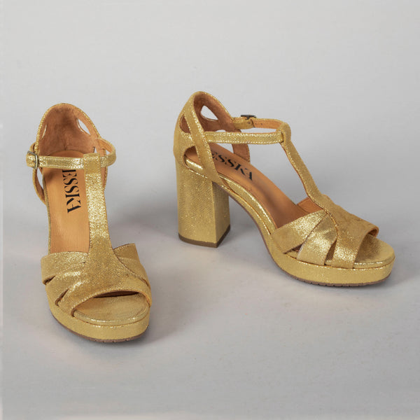 Esska Valerie Gold High Heel Sandal