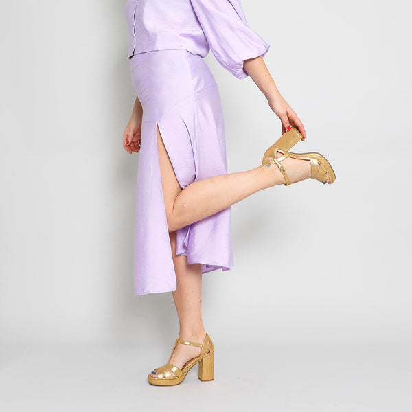 esska Valerie Gold High Heel Sandal