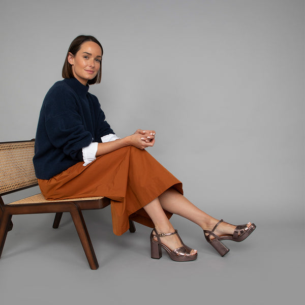 esska Valerie Metallic Vari High Heel Sandal