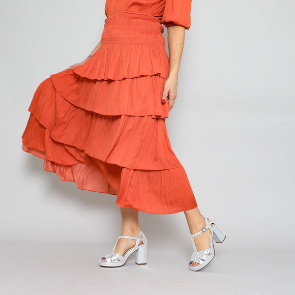 esska Valerie Silver High Heel Sandal