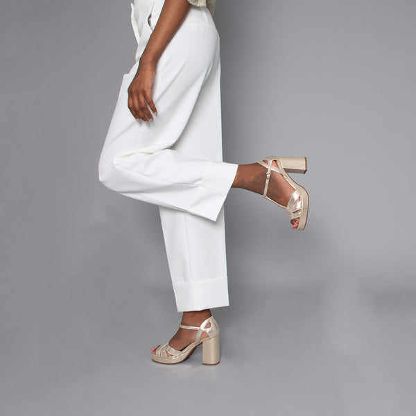 Esska Valerie Vegan Platinum High Heel Sandal