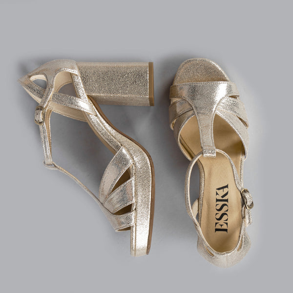 Esska Valerie Vegan Platinum High Heel Sandal