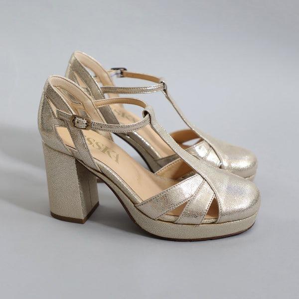 Esska Venice Vegan Platinum High Heel Shoe