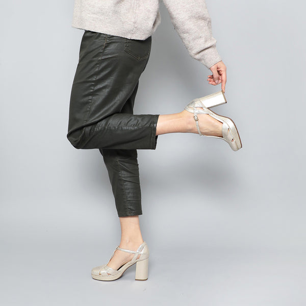 esska Venice Vegan Platinum High Heel Shoe