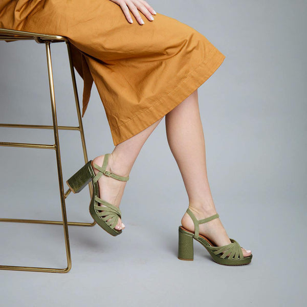esska Veronica Green High Heel Sandal