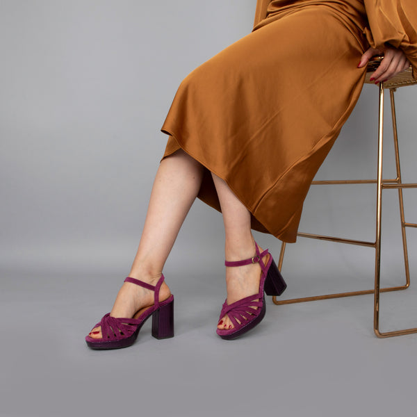 esska Veronica Plum High Heel Sandal