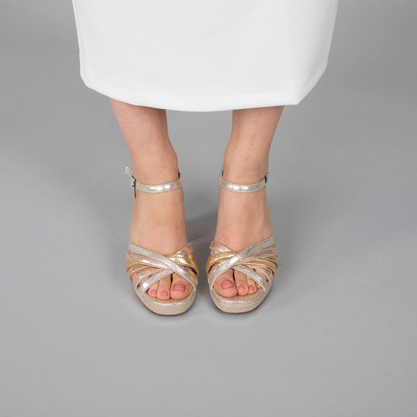 Esska Veronica Vegan Platinum High Heel Sandal