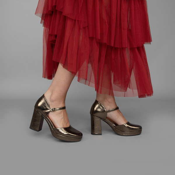 esska Viv Metallic High Heel Shoe