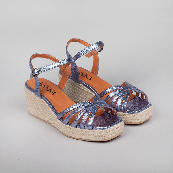 Esska Wafa Metallic Indigo Low Sandal