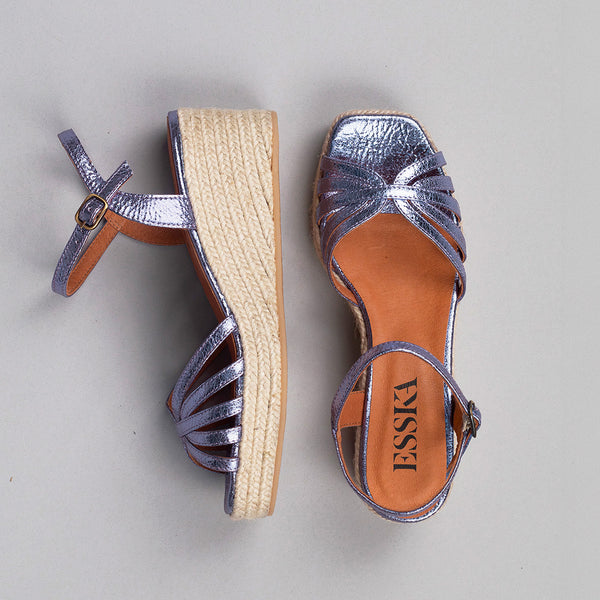 Esska Wafa Metallic Indigo Low Sandal
