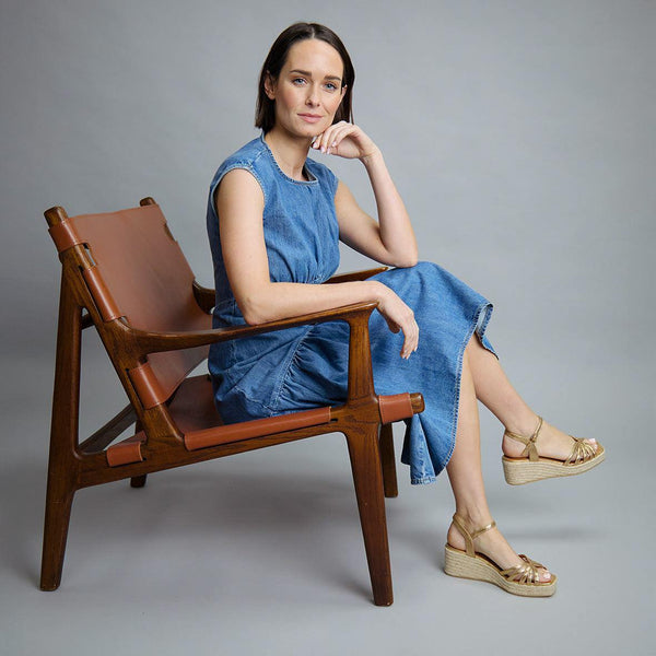 Esska Wafa WIDE Vegan Gold Low Sandal