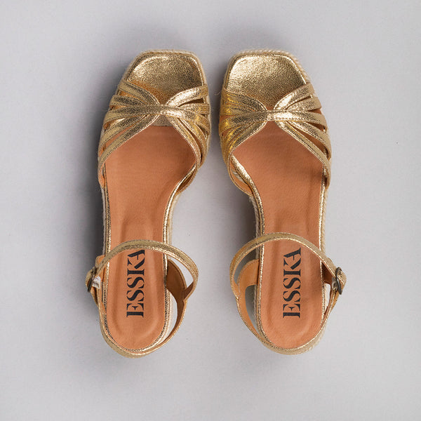Esska Wafa WIDE Vegan Gold Low Sandal