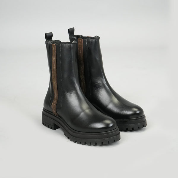 Esska Yaline Black Chuncky Leather Boot