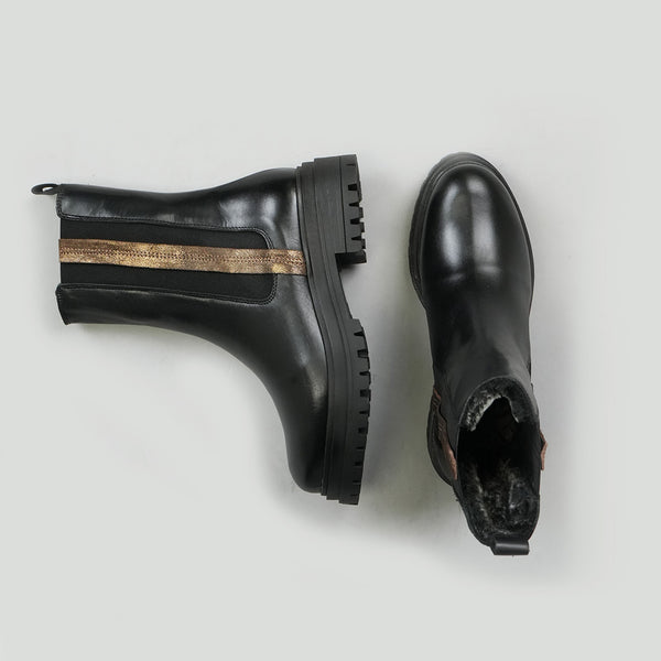 Esska Yaline Black Chuncky Leather Boot
