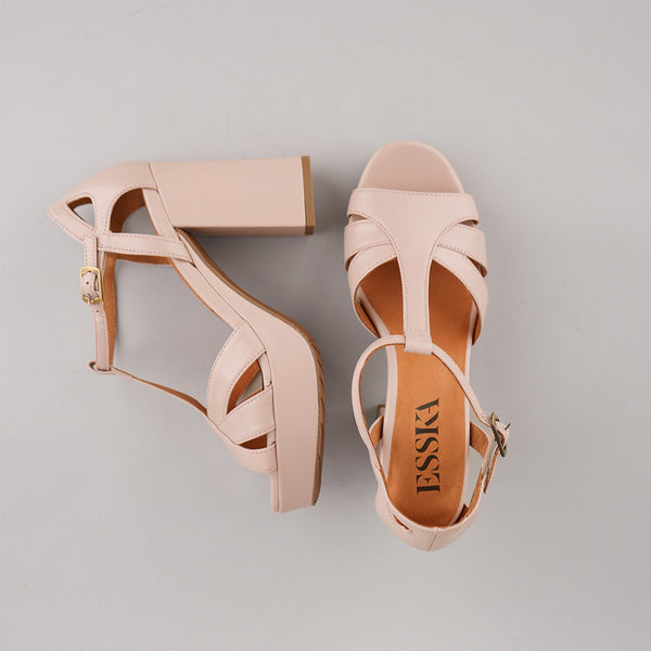 Esska Victoria Dusty Pink Platform High Heel Sandal