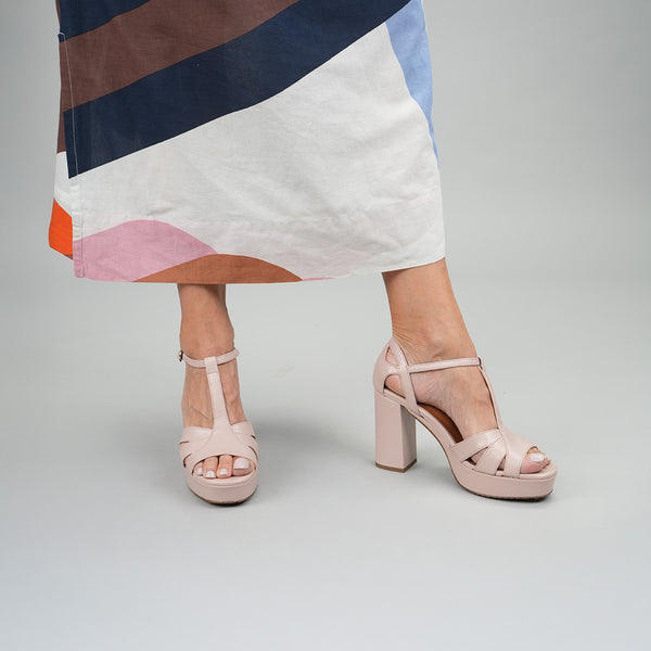 esska Victoria Dusty Pink Platform High Heel Sandal