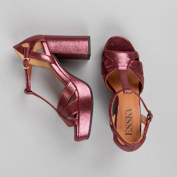 Esska Victoria Vegan Wine Platform High Heel Sandal